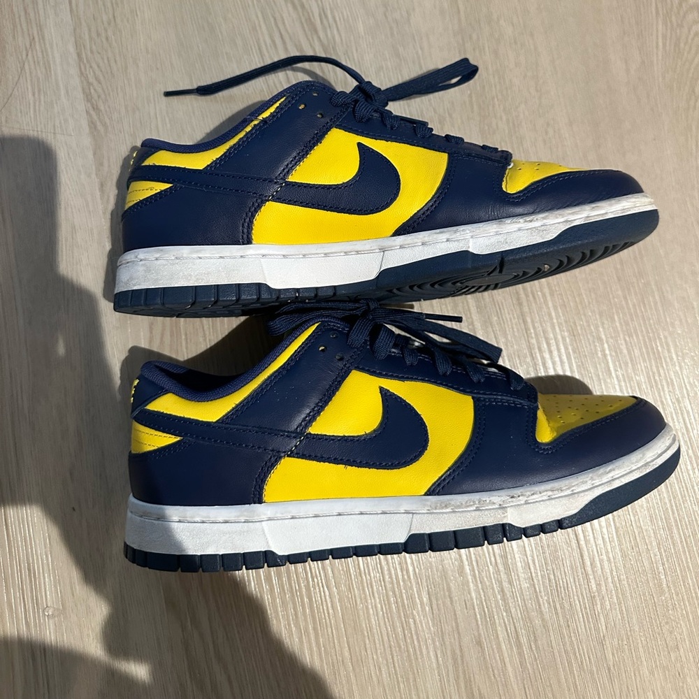 Nike Dunk Low Yellow and Navy Sneakers